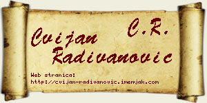 Cvijan Radivanović vizit kartica